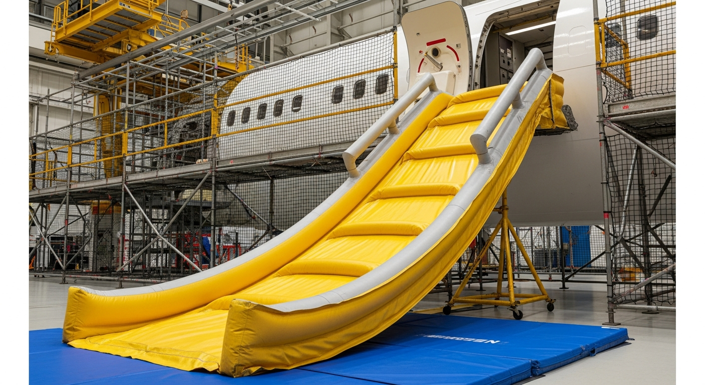 Boeing 737 evacuation slide for emergency egress training