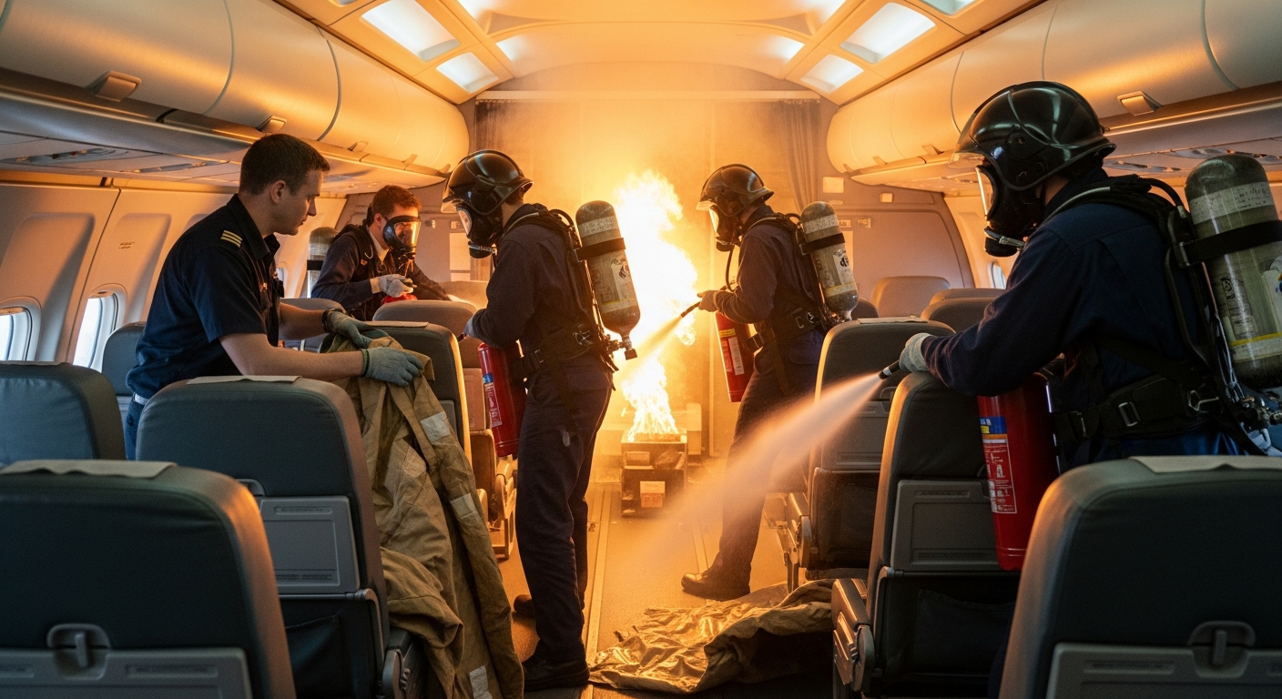 V9000 Fire and smoke trainer for in-flight emergency simulation